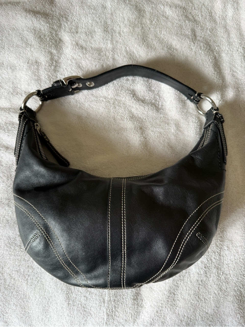 Coach Black Leather Soho Hobo Y2K